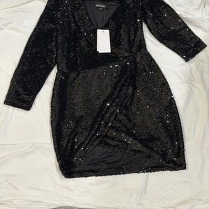 Elegant Black Sequin Dress